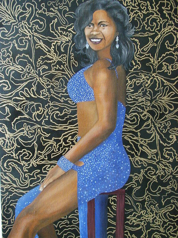 Portrait Art Print featuring the painting Benita as a Dancing Star by Angelo Thomas