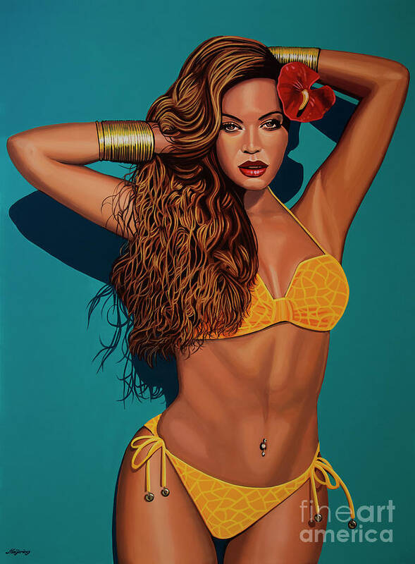 Beyonce Art Print featuring the painting Beyonce 2 by Paul Meijering