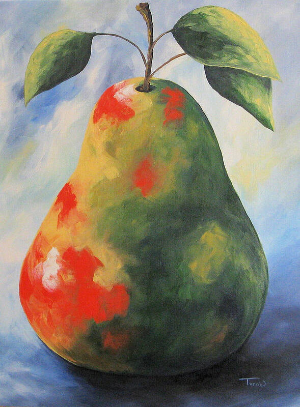 Pear Art Print featuring the painting Big August Pear by Torrie Smiley