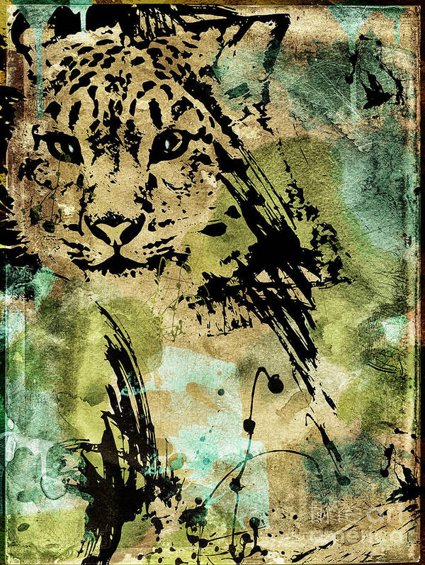 Cat Art Print featuring the painting Big Cat by Mindy Sommers