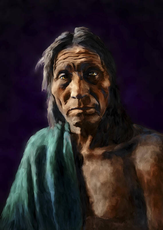 Native Art Print featuring the painting Big Head by Rick Mosher
