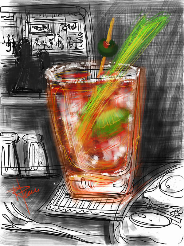 Bloody Mary Art Print featuring the digital art Bloody Mary by Russell Pierce