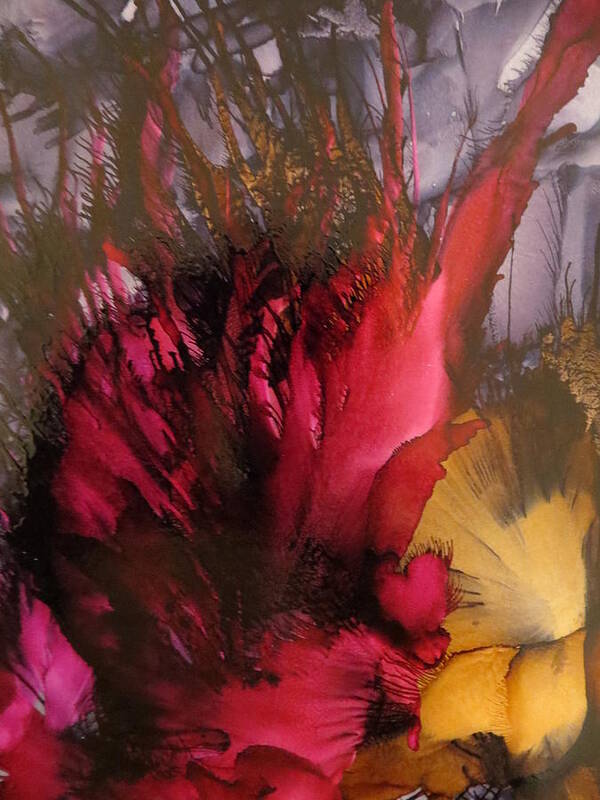 Abstract Art Print featuring the painting Bloomin Time by Soraya Silvestri