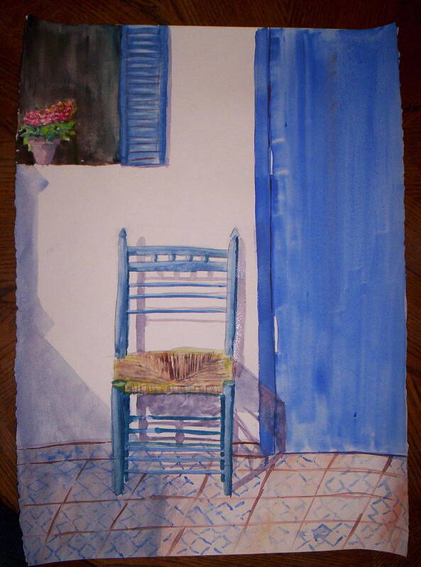 Blue Chair Art Print featuring the painting Blue Chair by Lee Stockwell