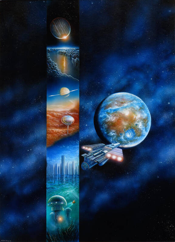 Science Fiction Art Print featuring the painting Blue Mars by Don Dixon
