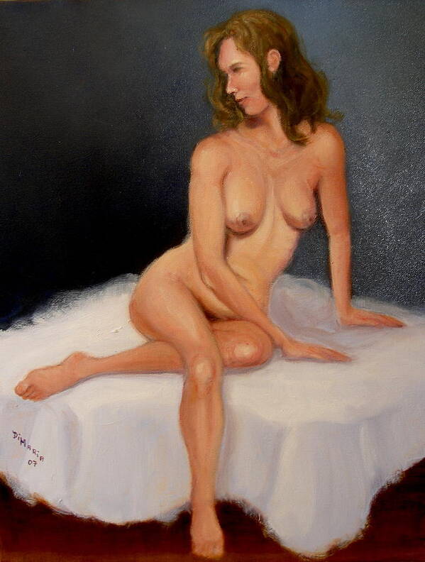 Realism Art Print featuring the painting Blue Nude by Donelli DiMaria