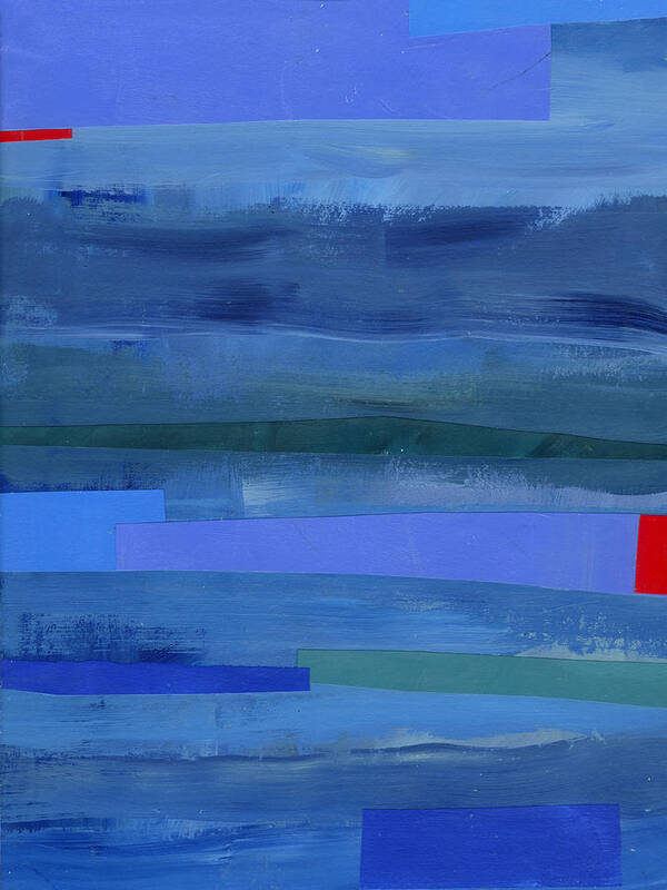 Abstract Art Art Print featuring the painting Blue Stripes 1 by Jane Davies