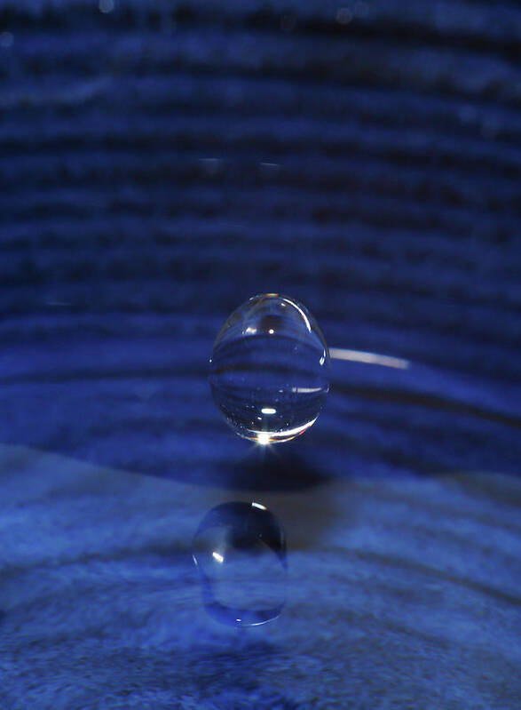 Water Drop Art Print featuring the photograph Blue Water Drop by Crystal Wightman