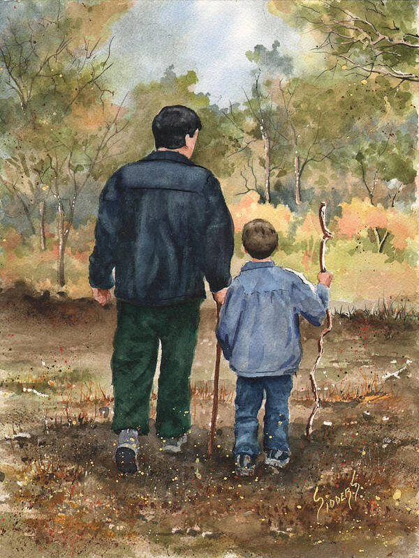 Walk Art Print featuring the painting Bob and Alex by Sam Sidders