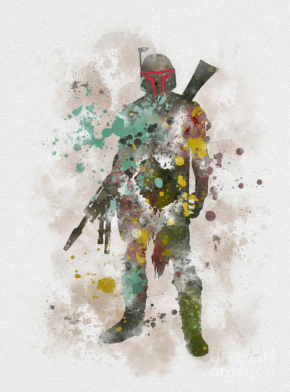 Star Wars Art Print featuring the mixed media Boba Fett by My Inspiration