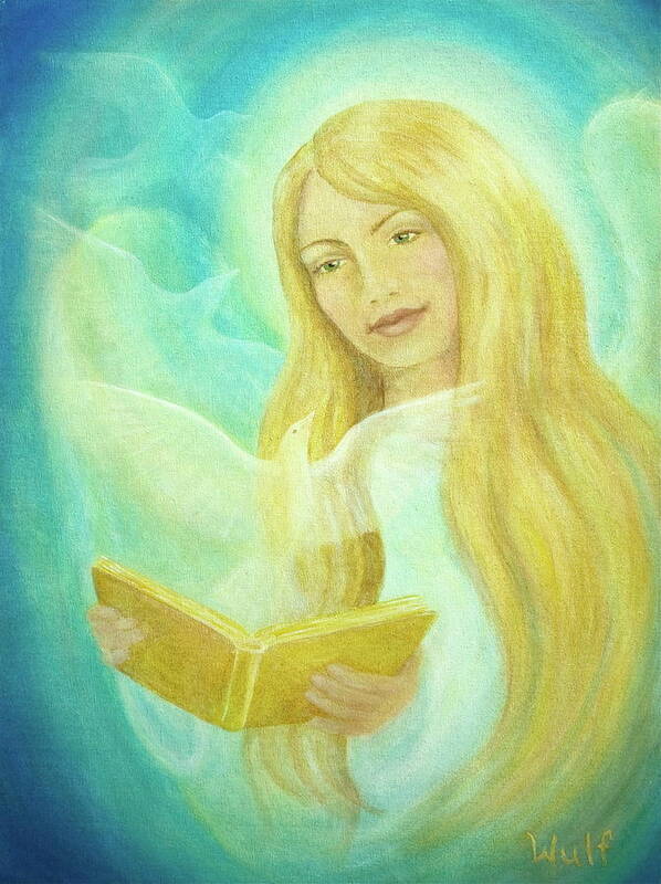 Dove Art Print featuring the painting Book of Life by Bernadette Wulf