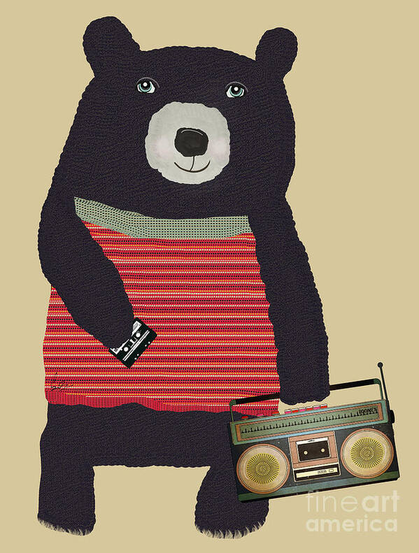 Bears Art Print featuring the painting Boomer Bear by Bri Buckley