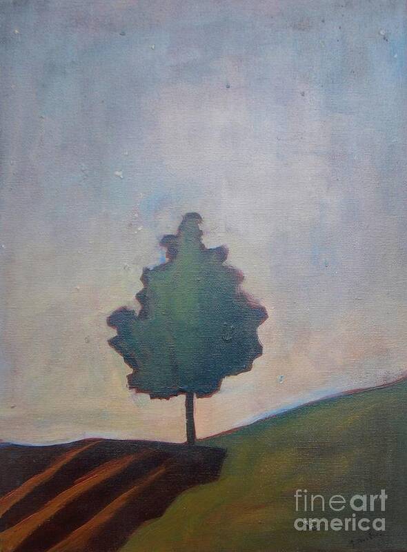 Tree Art Print featuring the painting Bordering Tree by Vesna Antic