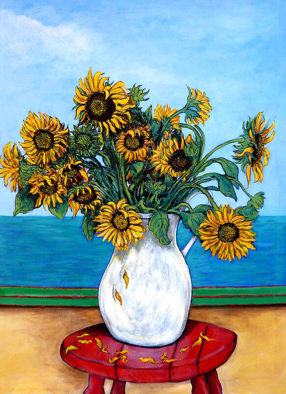 Sunflowers Art Print featuring the painting Bouquet of Beauty by Tom Roderick