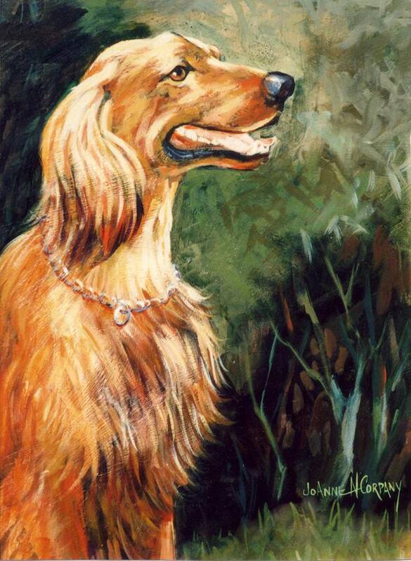 Dog Art Print featuring the painting Brandy  Irish Setter by JoAnne Corpany