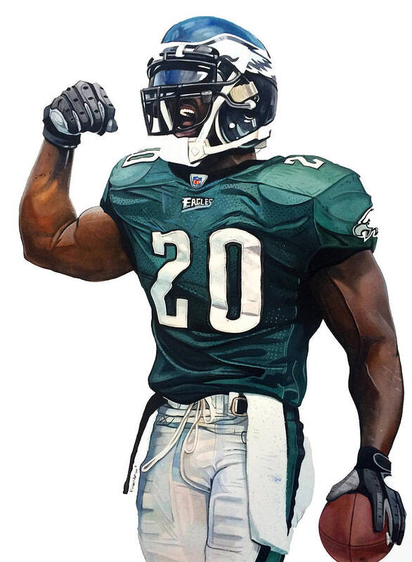 Philadelphia Eagles Art Print featuring the painting Brian Dawkins - Philadelphia Eagles by Michael Pattison