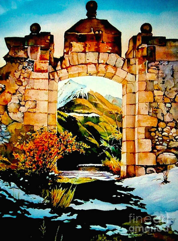 Aquarelle Art Print featuring the painting Briancon - Fort des Tetes by Francoise Chauray