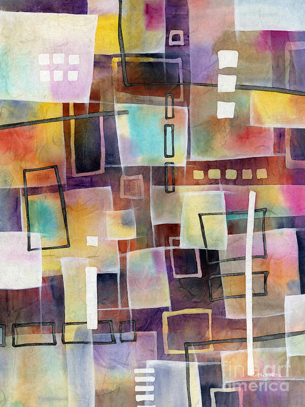 Abstract Art Print featuring the painting Bridging Gaps 2 by Hailey E Herrera