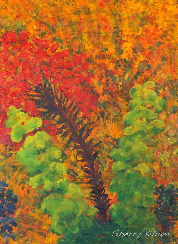 Abstract Art Print featuring the painting Bright Forest by Sherry Killam