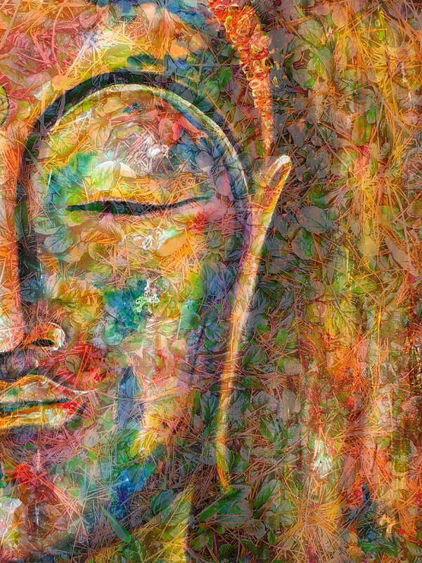 Buddha Art Print featuring the digital art Budding Buddha by Theresa Marie Johnson