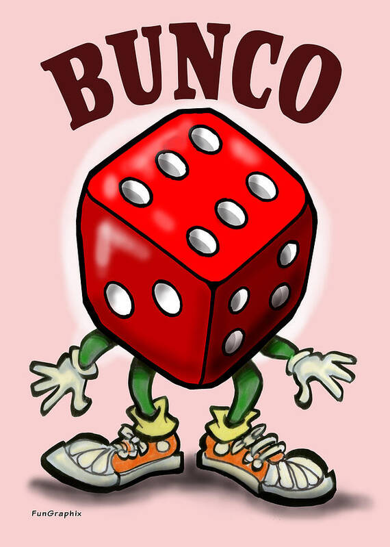 Bunco Art Print featuring the greeting card Bunco by Kevin Middleton