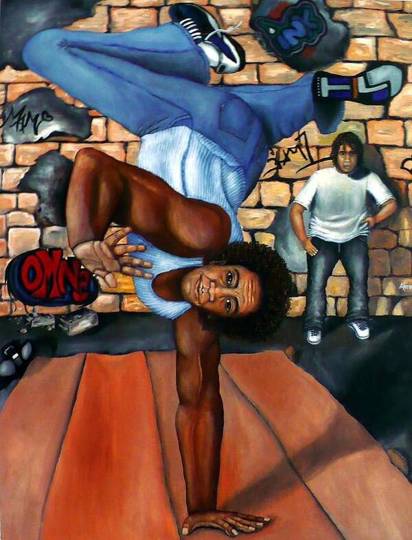 Breakdancing Art Print featuring the painting Bust A Move by Alima Newton