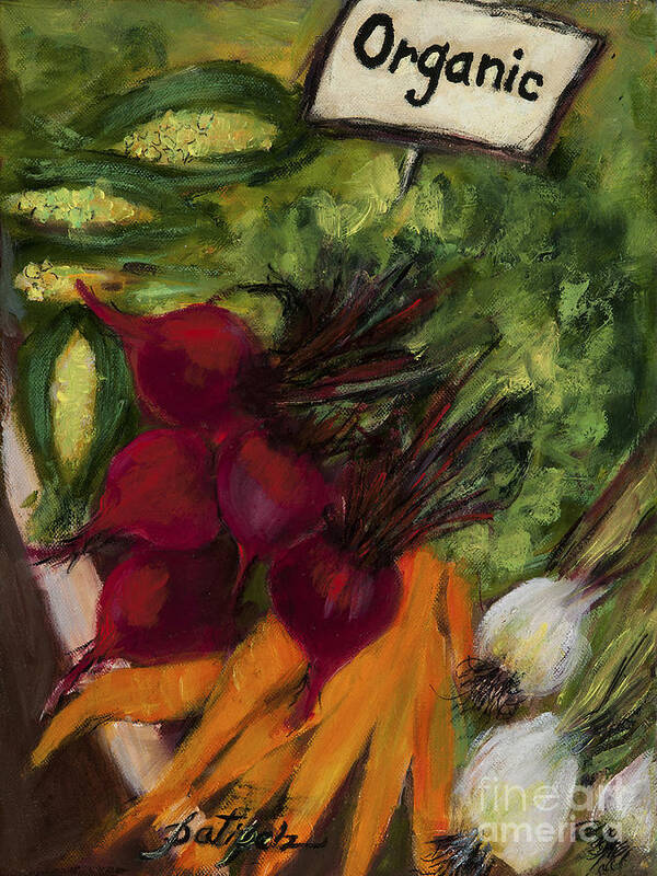 Organic Veges Prints Art Print featuring the painting Buy Fresh Organic Produce by Pati Pelz