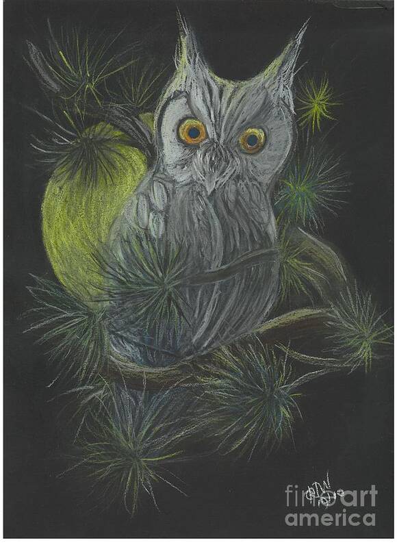 Halloween Art Print featuring the drawing By The Light of the Moon by Carol Wisniewski