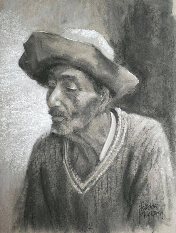 Man Art Print featuring the drawing Campesino by Jordan Henderson