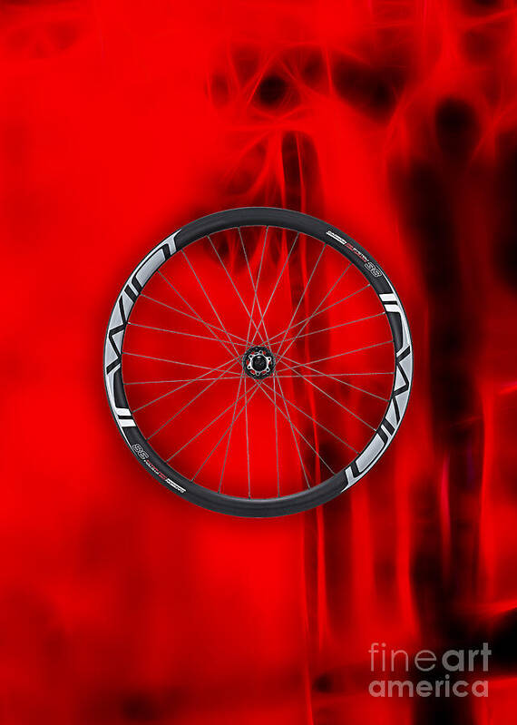 Bicycle Art Print featuring the mixed media Carbon Fiber Bicycle Wheel Collection by Marvin Blaine