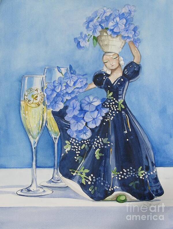 Wine Art Print featuring the painting Carman by Jane Loveall