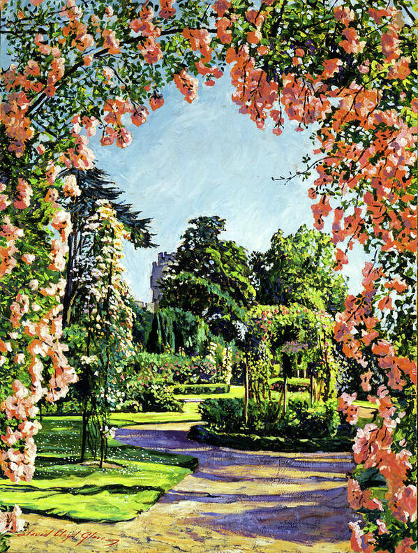 Castles Art Print featuring the painting Castle Rose Garden by David Lloyd Glover