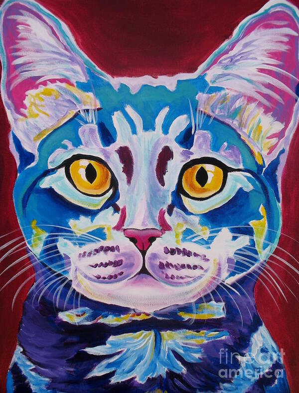 Cat Art Print featuring the painting Cat - Mystery Reboot by Dawg Painter
