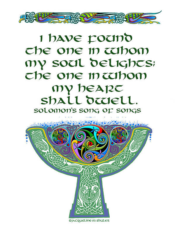 Irish Art Print featuring the digital art Celtic Wedding Goblet by Jacqueline Shuler