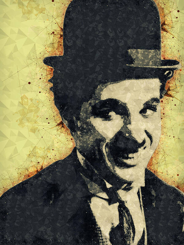 Charlie Chaplin Art Print featuring the mixed media Charlie Chaplin Illustration by Studio Grafiikka