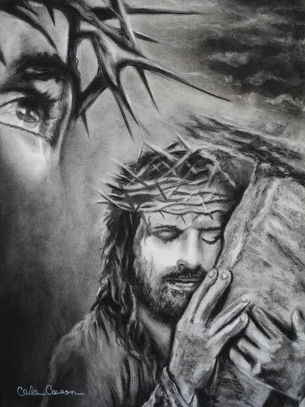Christ Art Print featuring the drawing Christ by Carla Carson