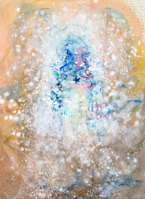 Angel Art Print featuring the painting Christmas Angel by Ashleigh Dyan Bayer