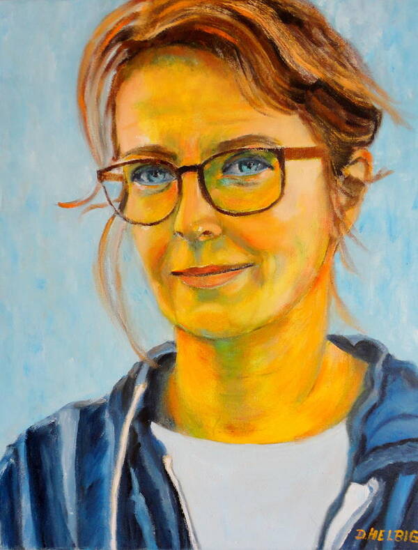 Portrait Art Print featuring the painting Claudia-portrait by Dagmar Helbig