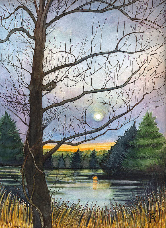 Close To Dusk Art Print featuring the painting Close to Dusk by Katherine Miller