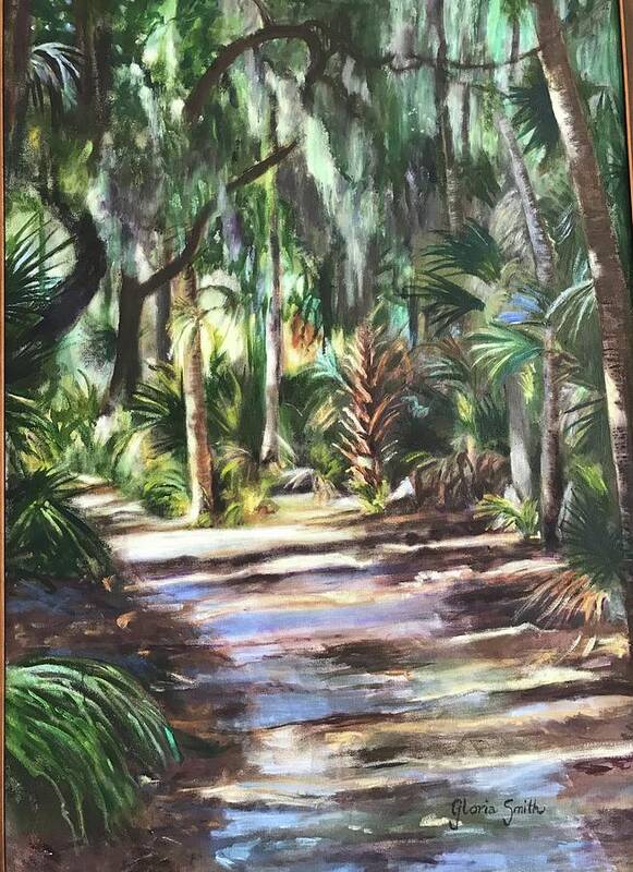 Marsh Art Print featuring the painting Coastal Path by Gloria Smith