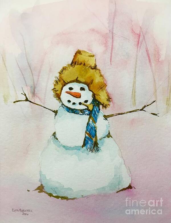 Snow Art Print featuring the painting Cody's First Frosty by Lynn Babineau