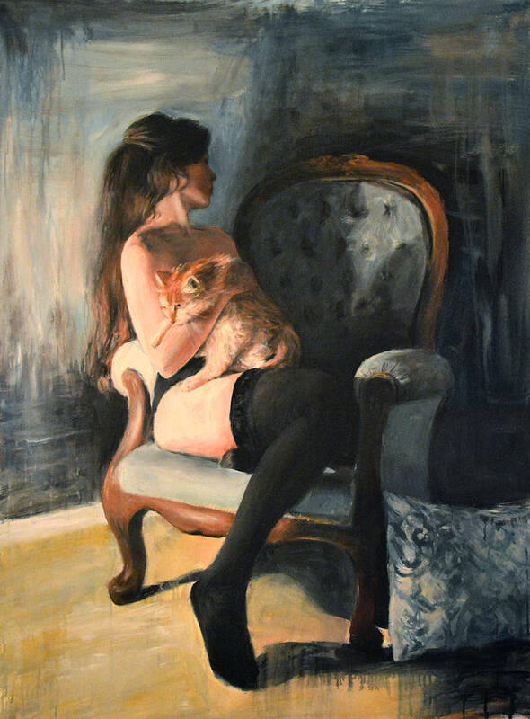 Woman Art Print featuring the painting Confortante by Escha Van den bogerd