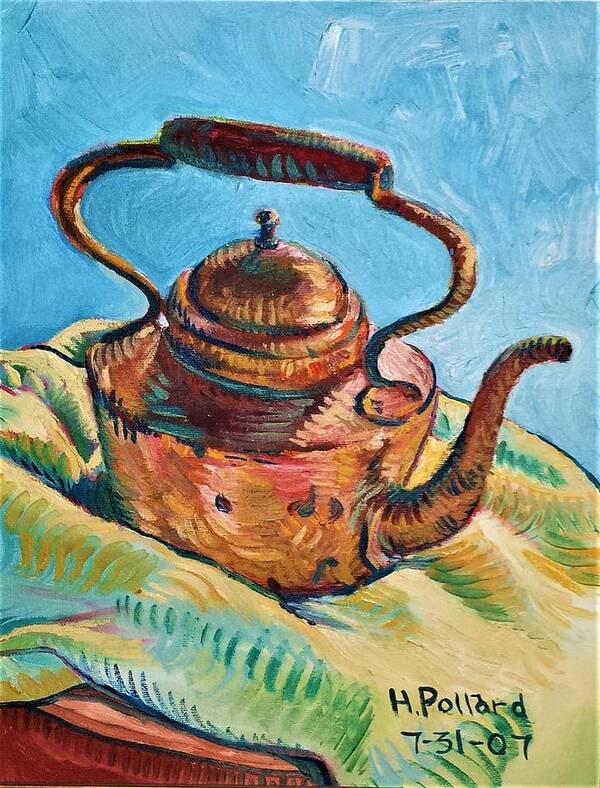 Kitchen Picture--still Life With Copper Teapot Art Print featuring the painting Copper Teapot by Herschel Pollard