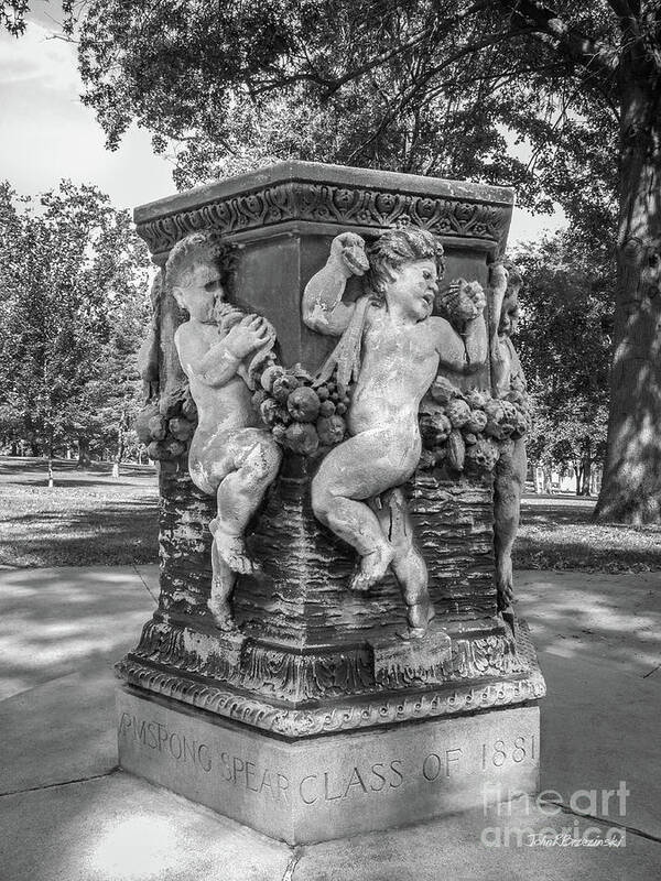 Cornell College Art Print featuring the photograph Cornell College The Old Fountain by University Icons