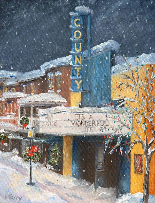 Doylestown Art Print featuring the painting County Christmas by Margie Perry