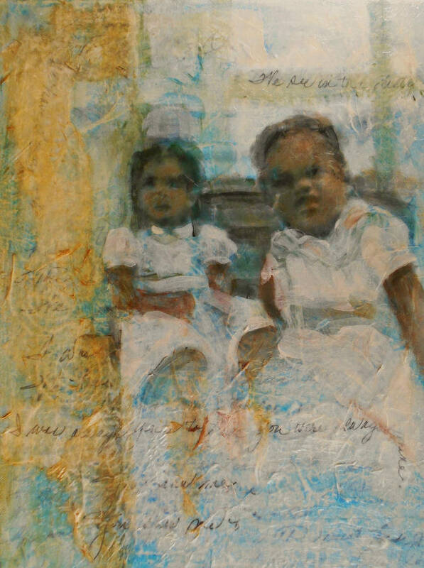Family Art Print featuring the mixed media Cousins by Cora Marshall