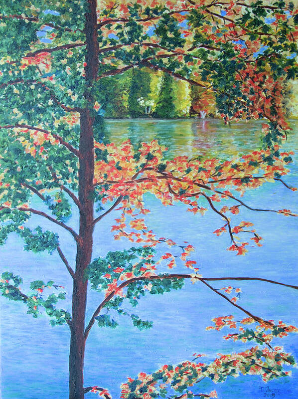 Lake Art Print featuring the painting Crawford Lake ON by Milly Tseng