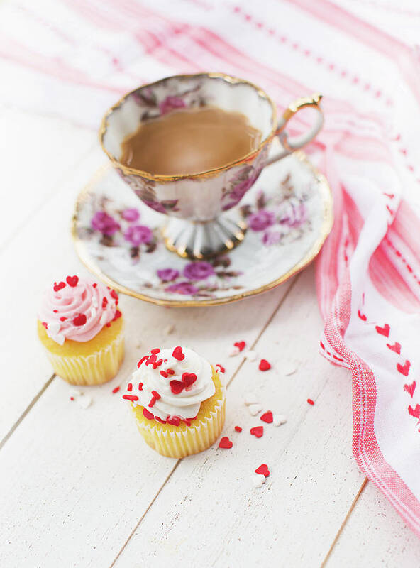 Cupcakes Art Print featuring the photograph Cupcakes and Coffee by Rebecca Cozart