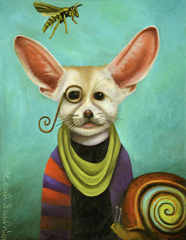 Fox Art Print featuring the painting Curious As A Fox by Leah Saulnier The Painting Maniac
