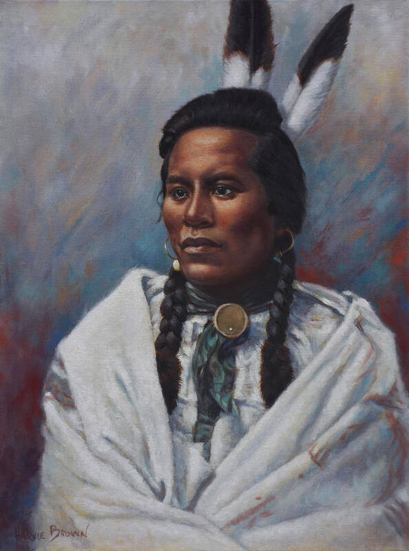 Native American Art Print featuring the painting Curly by Harvie Brown